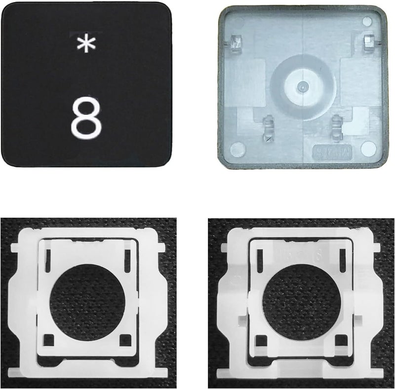 GRMTRV Replacement Individual Key Cap Hinge for MacBook Air 13'' 15'' M3 M4 A3113 A3114 A3240 A3241, 14'' 16'' Pro/Max M4 A3185 A3186 A3401 A3112 A3403 2024-2025 (8) - Image 1